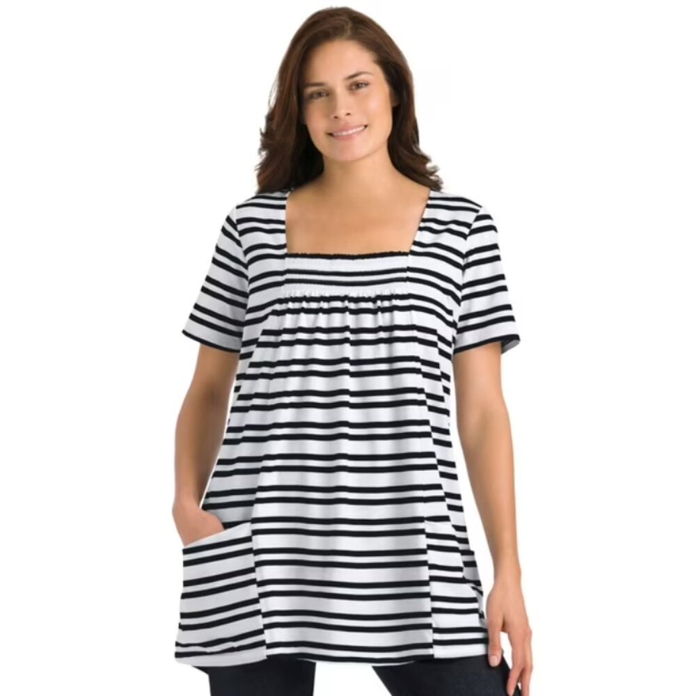 Woman Within Plus Size 7-Day Smock Trapeze Tunic L (18/20)